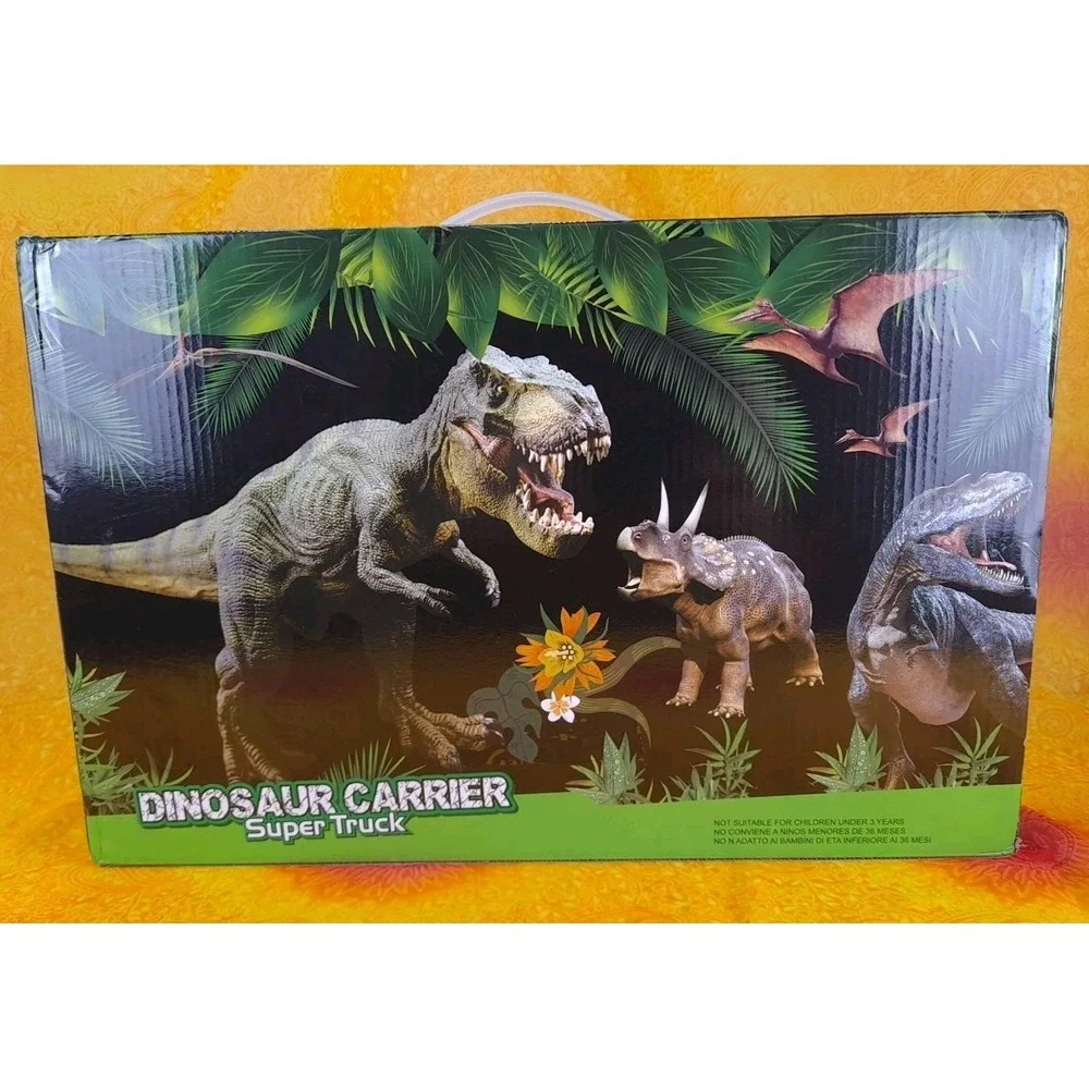 Dinosaur Carrier Super Semi Truck With 4 Dinosaurs Childrens Favorite 3+‎ New
